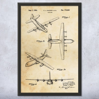 C-130 Hercules Patent Wall Art