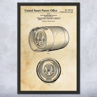 Beer Keg Patent Wall Art