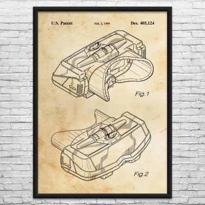 Virtual Boy Head Unit Patent Wall Art