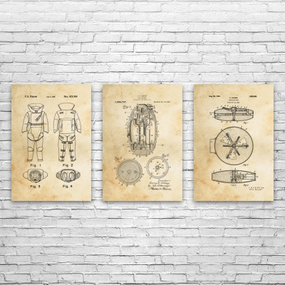 EOD Bomb Squad Patent Wall Art Set of 3