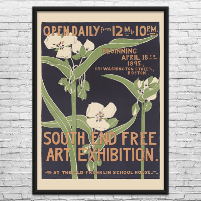South End Art Exhibit Vintage Ad Wall Art