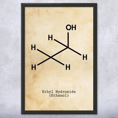 Ethanol Alcohol Molecule Wall Art