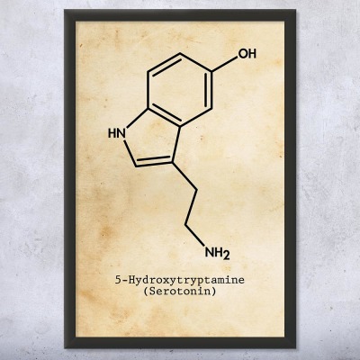 Serotonin Molecule Wall Art