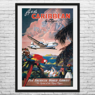 Caribbean Pan Am Vintage Travel Art